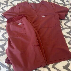 FIGS Scrub Set - Dark Cherry